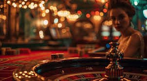 Card shuffling and game setup Dealer hands shuffling deck before blackjack round