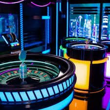 Chip placement during active round Player placing chips on betting layout
